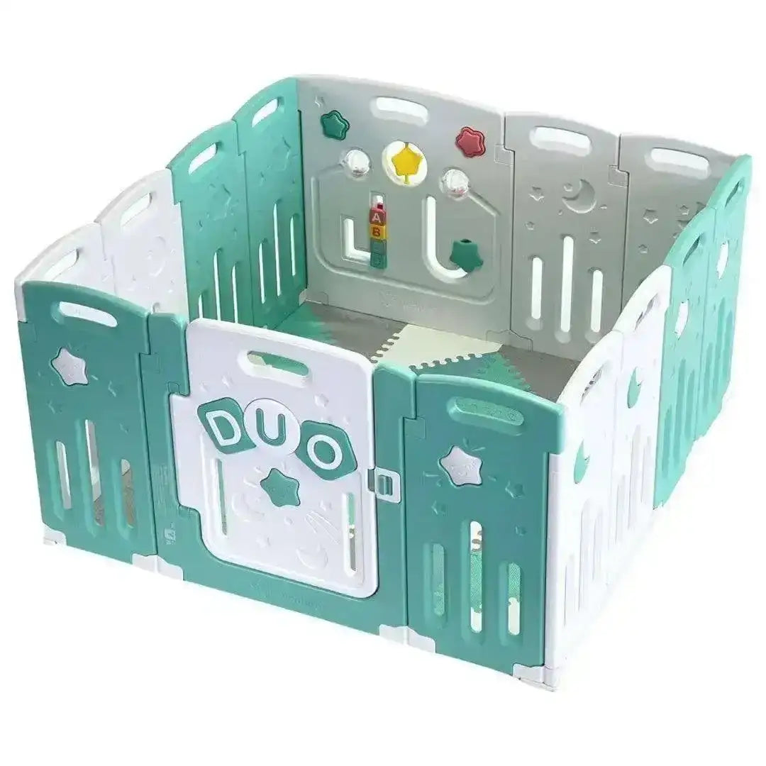 All Stars DUO Baby Playpen Blue White With Soft Foam Playmats