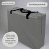 grey travel cot storage bag