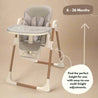 beige baby high chair from 6-36 months