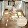 beige baby highchair in modern kitchen