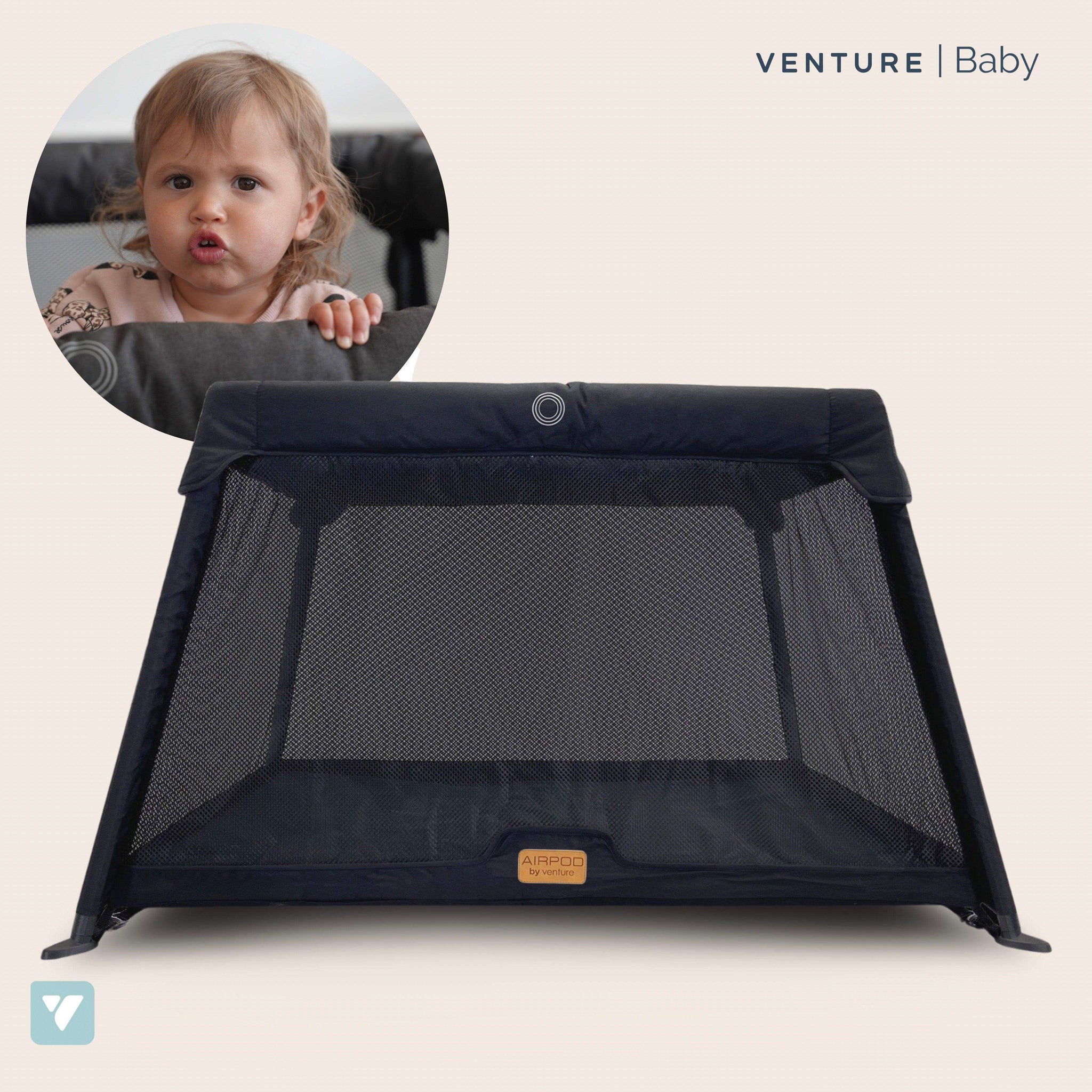 Airpod 2 Travel Cot Black Venture