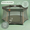 spacious and safe folding baby playpen in green