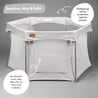 spacious mesh baby playpen in grey