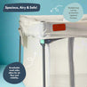 grey mesh playpen with padded rails