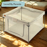 grey square baby playen in living room