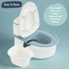 white and blue with removable inner tray