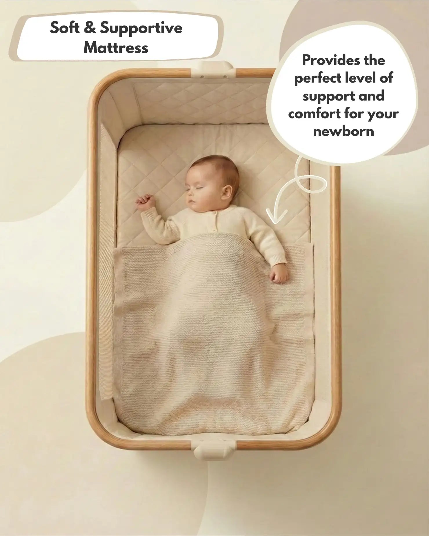 Sona Next to Me Crib - Bedside Crib - Beige | Venture