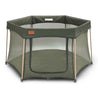 Green playpen with mesh sides