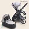 Nebula Cool Grey Pushchair with matching carry cot included.