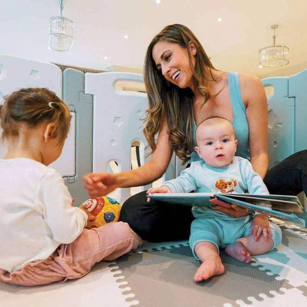 All Stars DUO Baby Playpen Pink White With Playmats Included